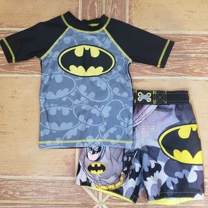 Toddler Batman Swim Shirt & Trunks